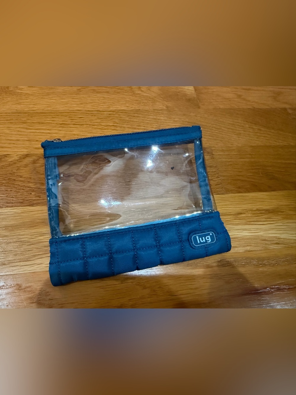 lug Quilted Clear-Window Tablet Sleeve in Teal Blue